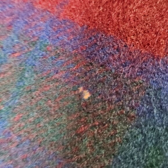 Cottagecore Johnstons of Elgin 100% lambswool plaid navy, maroon/red, green shaw - Picture 5 of 8